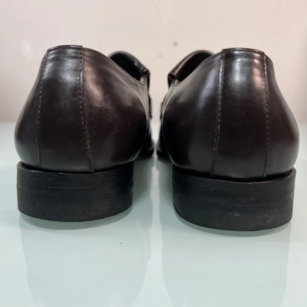 Haband Men's 10 EEE Extra Wide Brown Leather Penny‎ Loafers